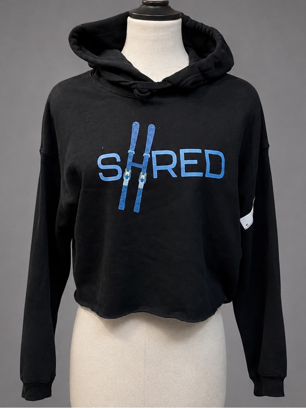 Hoodie Ski SHRED Crop Waist Sweatshirt